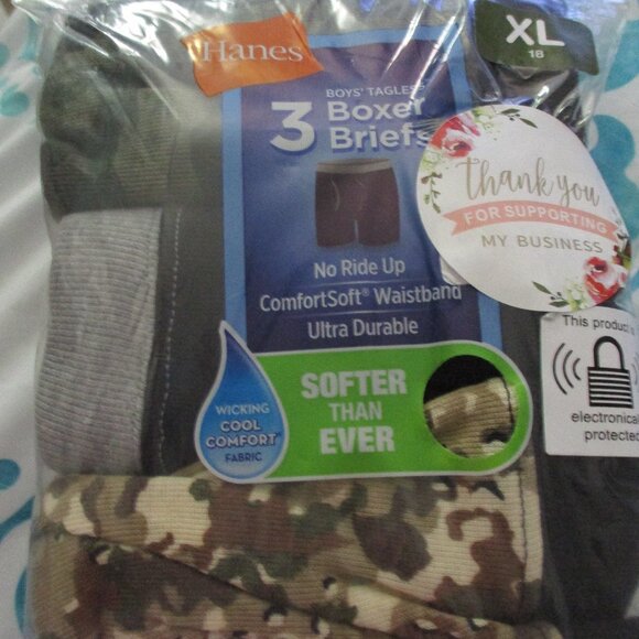 Hanes Boys Tagless Boxer Briefs Size XL (18) - Picture 1 of 6